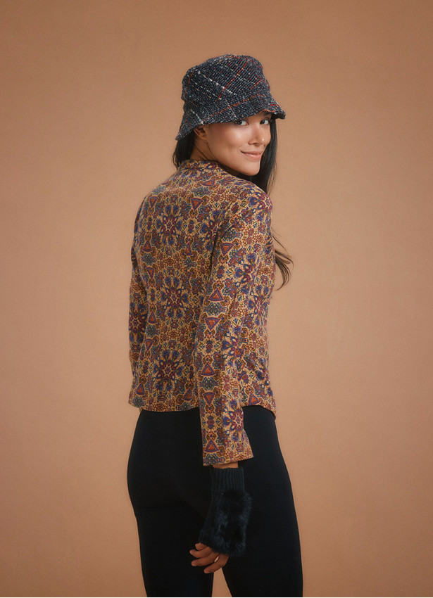 Black Pattern Bucket Women's Hat