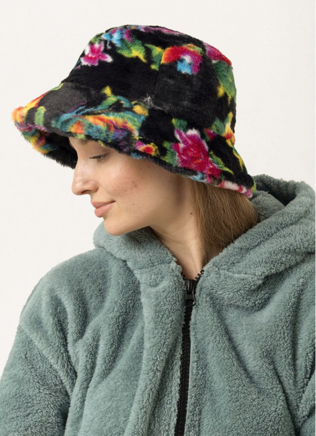 Black Floral Bucket Women's Hat