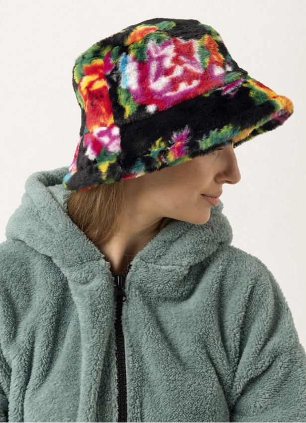 Black Floral Bucket Women's Hat