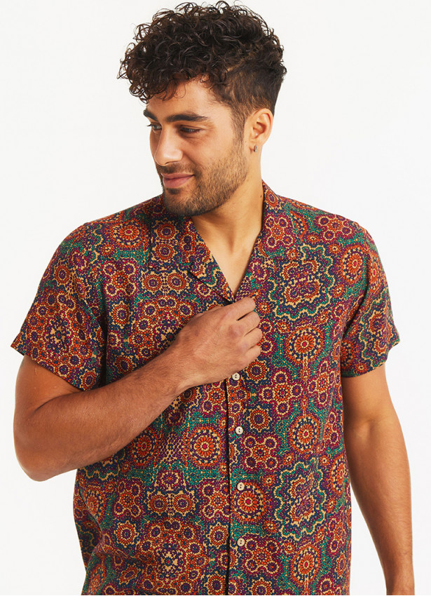 Ethnic Patterned Comfortable Fit Men's Shirt