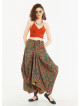 Ethnic Print Oversized Pocket Long Boho Skirt