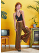 Palazzo High Waist Loose Cut Mustard Floral Trousers