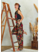 Floral Print Adjustable Buckle Straps Jumpsuit