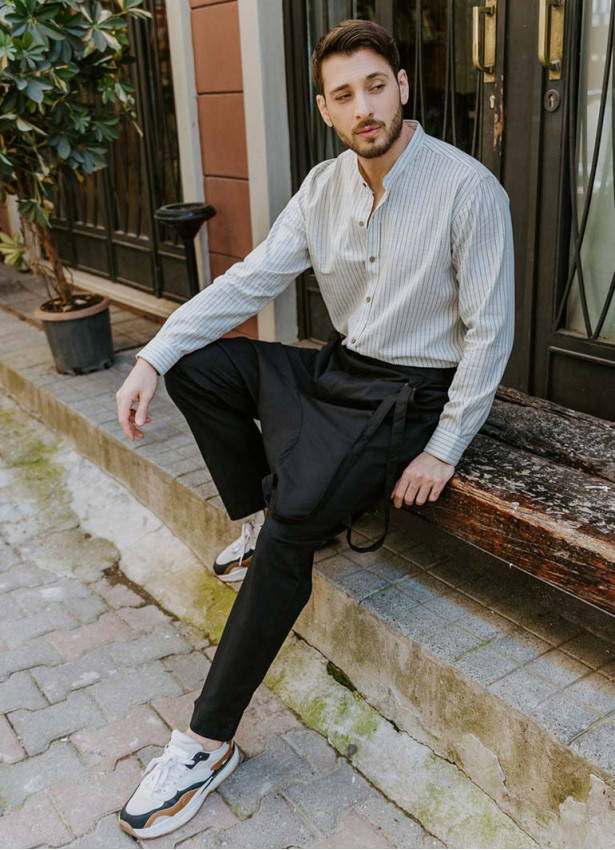 Bohemian Cotton Black Mens Harem Pants