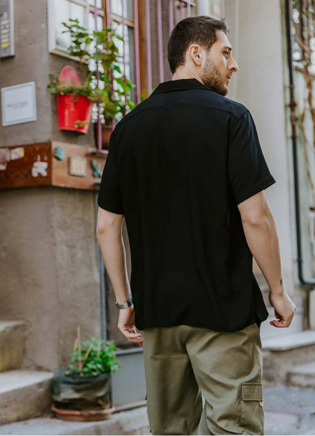Black Comfortable Fit Men's Shirt