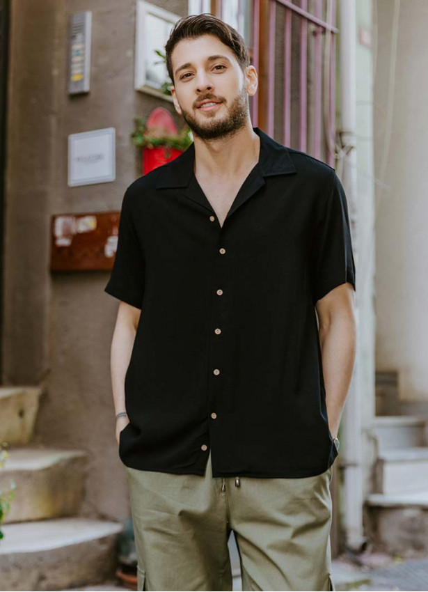 Black Comfortable Fit Men's Shirt
