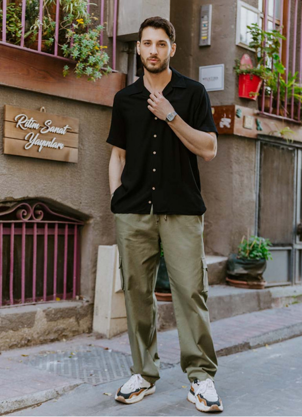 Black Comfortable Fit Men's Shirt