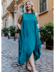 Sleeveless Front Layered Blue Baggy Plus Size Dress