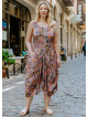 Etnic Print V Neckline Bohemian Style Plus Size Dress