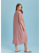 Twist Front Loose Pink Bat Wing Plus Size Dress