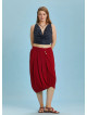Button Closure Wrap Front Red Plus Size Skirt