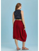 Button Closure Wrap Front Red Plus Size Skirt