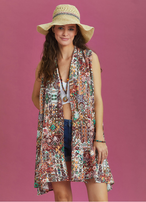 Loose Fit Wrap Front Cowl Neck Brown Tunic Dress