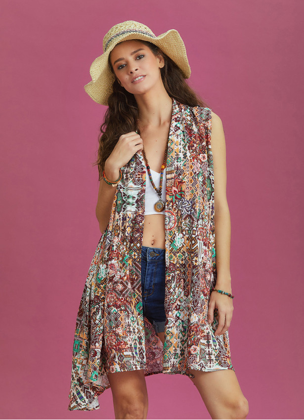 Loose Fit Wrap Front Cowl Neck Brown Tunic Dress