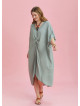 Twist Front Loose Green Bat Wing Plus Size Dress