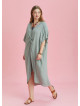 Twist Front Loose Green Bat Wing Plus Size Dress