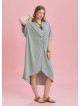 Twist Front Loose Green Bat Wing Plus Size Dress