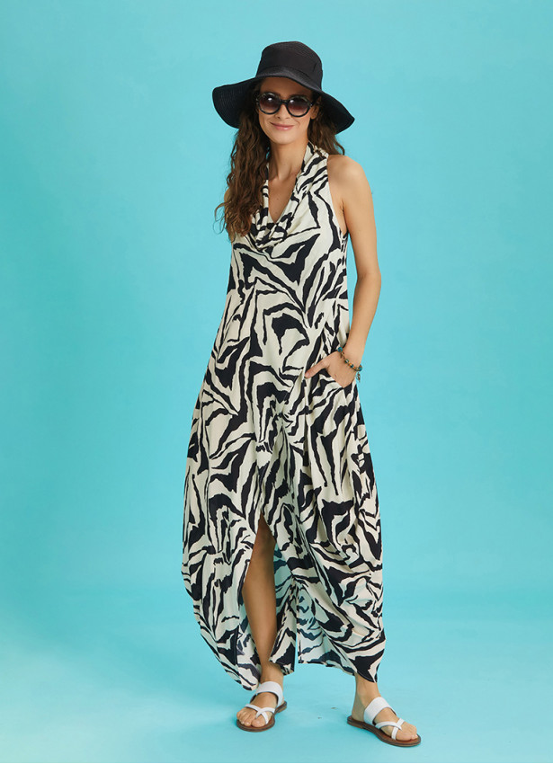 Authentic Degaje Neck Patterned Dress