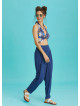 Drop Crotch Blue Pleated Summer Pants