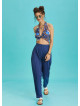 Drop Crotch Blue Pleated Summer Pants
