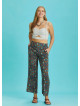 Ethnic Printed Elastic Waist Boho Pants