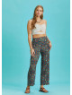 Ethnic Printed Elastic Waist Boho Pants
