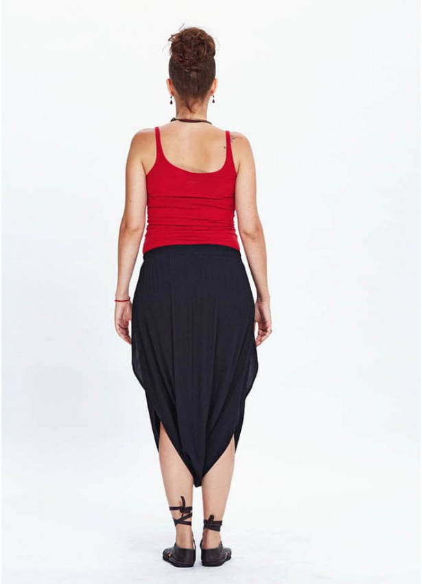 Pull On Elastic Waist Black Maternity Culottes