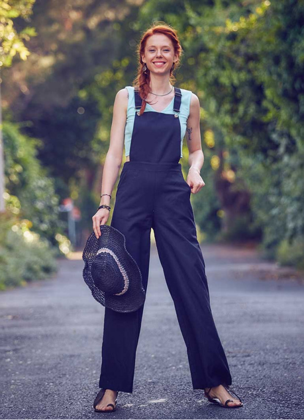 Adjustable Buckle Straps  Black Jumpsuit