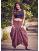 Retro Print Oversized Pocket Long Boho Skirt