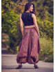 Retro Print Oversized Pocket Long Boho Skirt