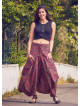 Retro Print Oversized Pocket Long Boho Skirt