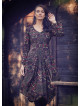 Ethnic Print Asymmetrical Hem Long Sleeve Dress