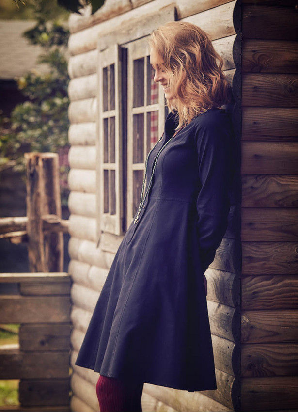 Long Sleeve Knee Length Gypsy Style Wholesale Black Shirt Dress