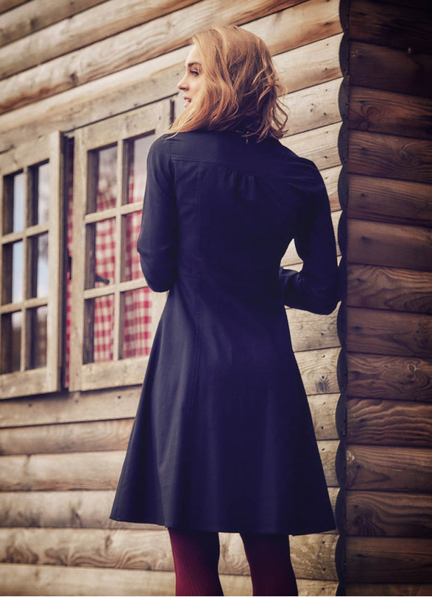 Long Sleeve Knee Length Gypsy Style Wholesale Black Shirt Dress