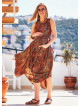 Paisley Print Half Sleeve Wholesale Bohemian Maternity Dress