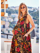 Buttoned Pockets Sleeveless Loose Fit Floral Boho Maternity Dress