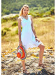 Strappy Frill Hem Laced White Sundress
