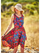 Floral Pattern Asymmetrical Skirt Sleeveless Dress