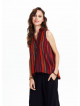 Shirt Collar Asymmetric Cut Red Authentic Blouse 4553